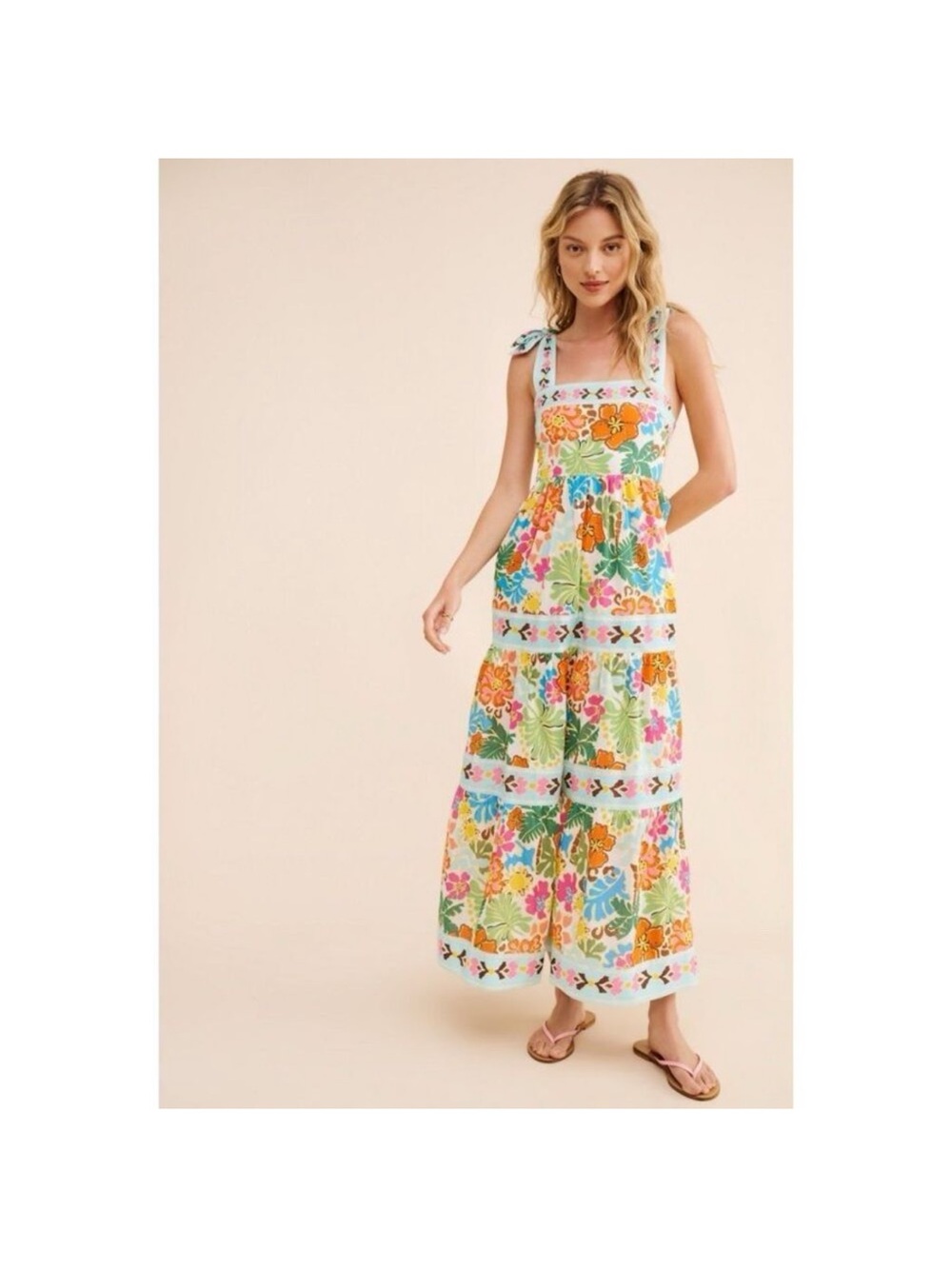 Beach Riot Charlotte Colorful Floral Maxi Dress Size Medium